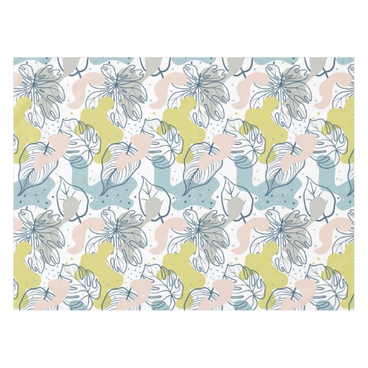 Pastellfarben Palmenfarben Blätter und Bio Formen Tischdecke (Vorderseite (Horizontal))