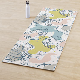 Pastellfarben Palmenfarben Blätter und Bio Formen Yogamatte