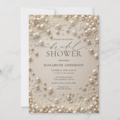 Pastellfarben Perlen mit Karo-Brautparty Einladung (Vorderseite)