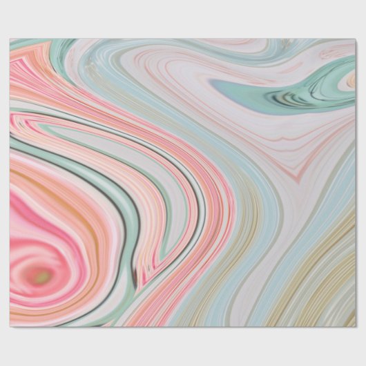 Pastellfarben-Pfefferminzmarmor Wirbel Geschenkpapier (Flach)