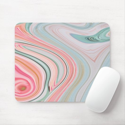Pastellfarben-Pfefferminzmarmor Wirbel Mousepad (Mit Mouse)