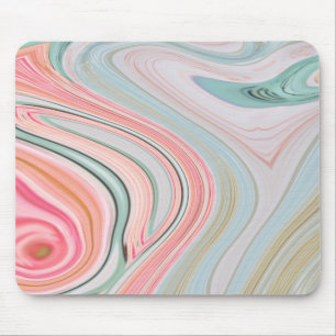 Pastellfarben-Pfefferminzmarmor Wirbel Mousepad