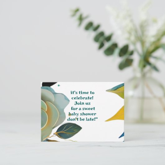 Pastellfarben phantastische Blumen Babydusche Begleitkarte (Stehend Vorderseite)