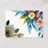 Pastellfarben phantastische Blumen Babydusche Begleitkarte (Rückseite)