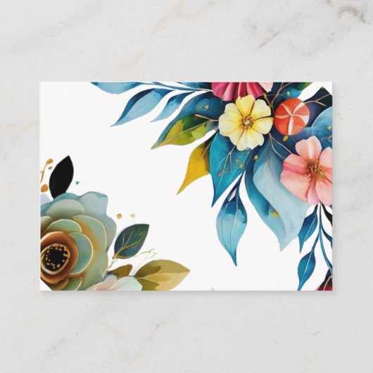 Pastellfarben phantastische Blumen Babydusche Begleitkarte (Rückseite)