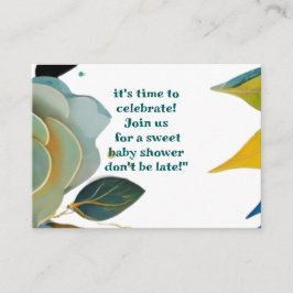 Pastellfarben phantastische Blumen Babydusche Begleitkarte