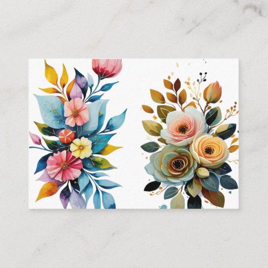 Pastellfarben phantastische Blumen Babydusche Begleitkarte (Rückseite)