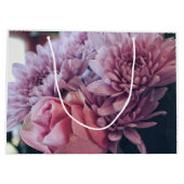 Pastellfarben Pink Lila Rose Blume Große Geschenktüte (Rückseite)