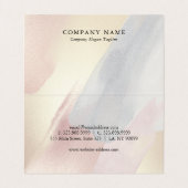Pastellfarben Pinselstriche Hintergrund 2 Visitenkarten (Innenseite Aufgefaltet)