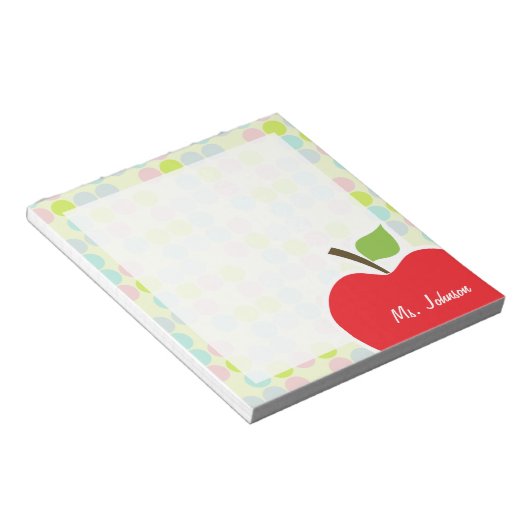 Pastellfarben, Polka Dot; Apple Notizblock (angewinkelt)