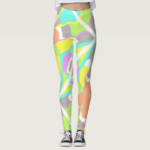 Pastellfarben Positive Vibes Abstrakte Leggings