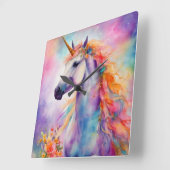 Pastellfarben Quadratische Wanduhr (Winkel)