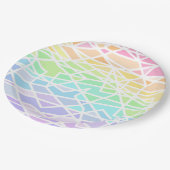 Pastellfarben Rainbow Geometric Paper Tellers Pappteller (Schrägansicht)
