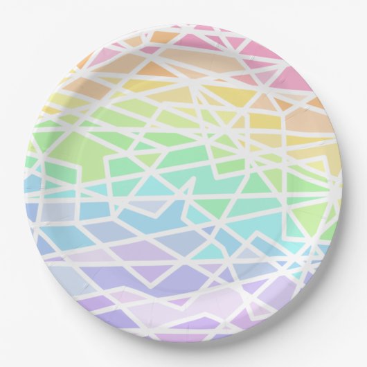 Pastellfarben Rainbow Geometric Paper Tellers Pappteller (Vorderseite)
