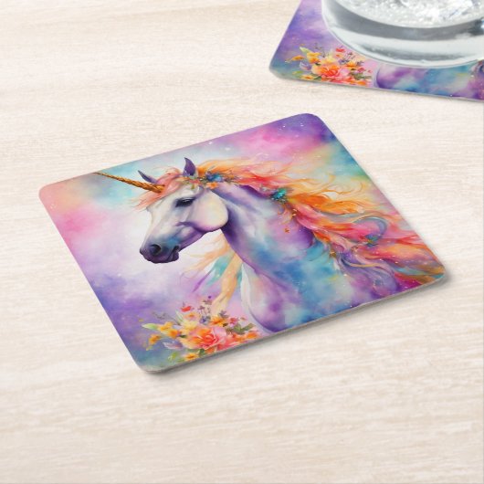 Pastellfarben Rechteckiger Pappuntersetzer (angewinkelt)