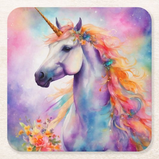 Pastellfarben Rechteckiger Pappuntersetzer (Vorderseite)