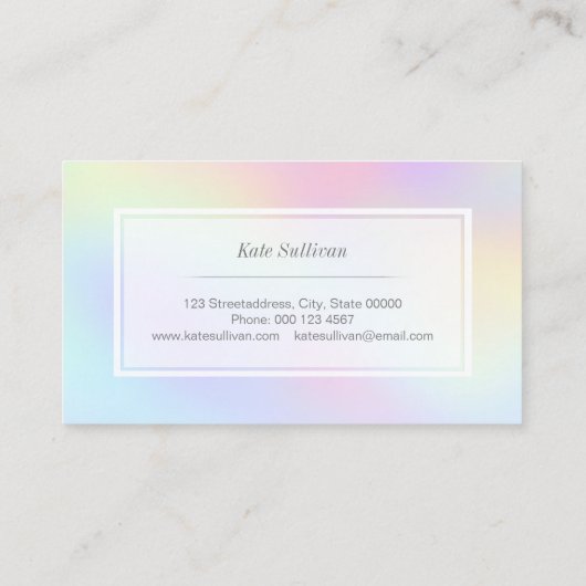 ・Pastellfarben Regenbogenschminke Visitenkarte (Rückseite)