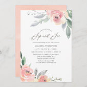 Pastellfarben Rosa Blumensippe und Party anzeigen Einladung (Vorne/Hinten)