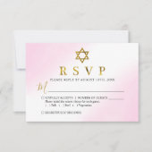 Pastellfarben Rosa Gold Bat Mitzvah RSVP-Karte RSVP Karte (Vorderseite)