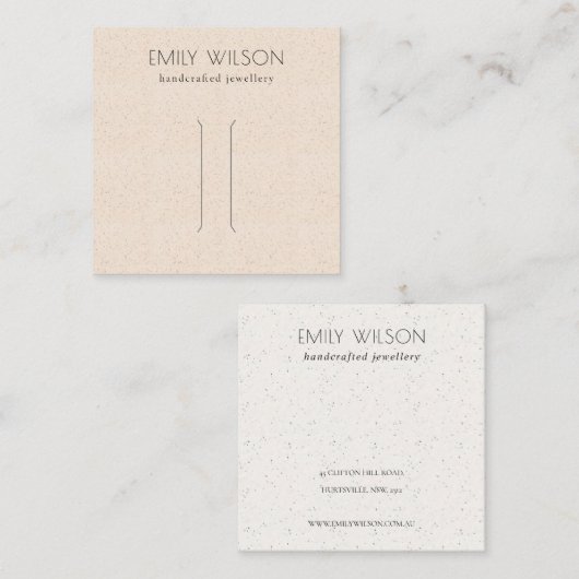 Pastellfarben Rosa Keramik Textur Button Display Quadratische Visitenkarte (Vorne/Hinten)