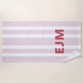 Pastellfarben Rosa Modernes Mongram Handtuch (Vorderseite)