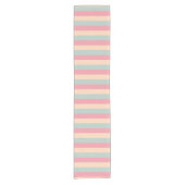 Pastellfarben Rosa Pfirsichfarbene Aquamarin gestr Kurzer Tischläufer (Vorderseite)
