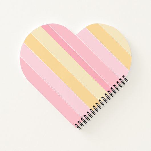 Pastellfarben Rosa Vanilla Gelb Weiß Streifen Notizblock (Rückseite)