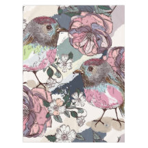 Pastellfarben Rosa Vögel und Blume