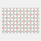 Pastellfarben Rot, Weiß und Grün Geschenkpapier Set (Vorderseite 3)