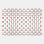 Pastellfarben Rot, Weiß und Grün Geschenkpapier Set (Vorderseite 2)