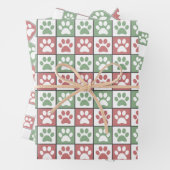 Pastellfarben Rot, Weiß und Grün Geschenkpapier Set (Beispiel)