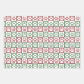 Pastellfarben Rot, Weiß und Grün Geschenkpapier Set (Vorderseite)