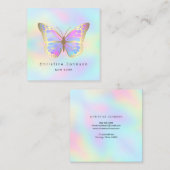 Pastellfarben Schmetterling Quadratische Visitenkarte (Vorne/Hinten)
