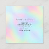 Pastellfarben Schmetterling Quadratische Visitenkarte (Rückseite)