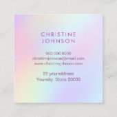 Pastellfarben-Schmetterling Quadratische Visitenkarte (Rückseite)