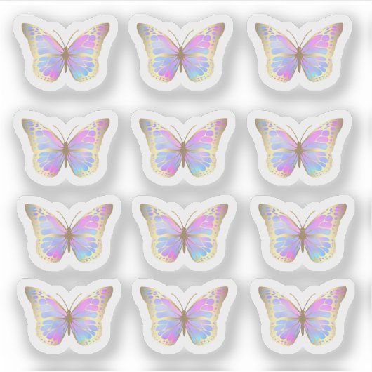 Pastellfarben Schmetterlinge Aufkleber (Vorderseite)