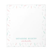 Pastellfarben Sprinkles Weiß Notizblock (Vorderseite)