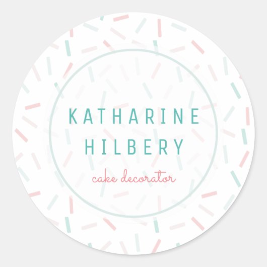 Pastellfarben Sprinkles Weiß Runder Aufkleber (Vorderseite)