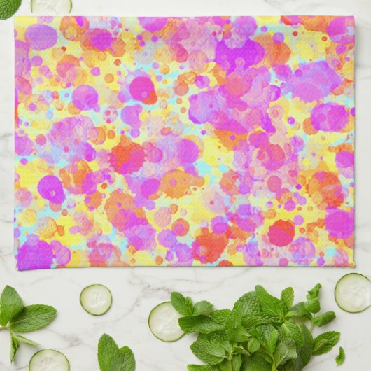Pastellfarben-Spritzer Handtuch (Gefaltet)