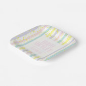 Pastellfarben Streifen Girl Babydusche Pappteller (Gewinkelt)