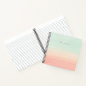 Pastellfarben Streifen Meerglas und Pfirsichname Notizblock (Innenseite)