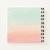 Pastellfarben Streifen Meerglas und Pfirsichname Notizblock (Rückseite)