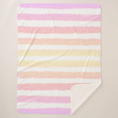 Pastellfarben Streifen Pink Lila Sherpadecke (Vorderseite)