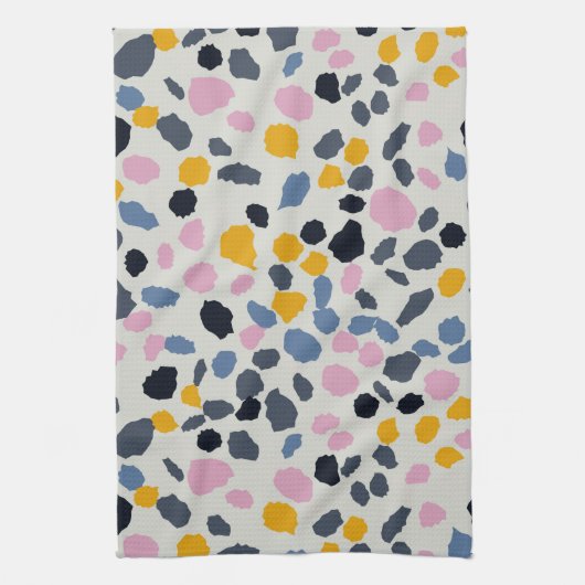 Pastellfarben Terrazzo abstraktes Muster Geschirrtuch (Vertikal)