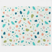 Pastellfarben Terrazzo-Muster Fleecedecke (Vorderseite (Horizontal))
