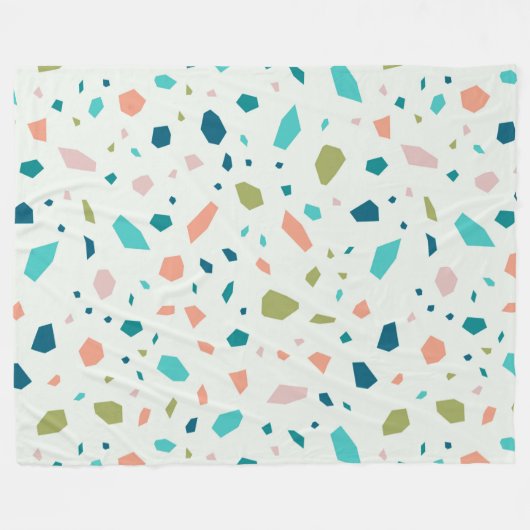 Pastellfarben Terrazzo-Muster Fleecedecke (Vorderseite (Horizontal))