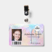 Pastellfarben Tropfen Ausweis (Vorderseite mit Clip)
