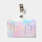Pastellfarben Tropfen Ausweis (Rückseite mit Clip)