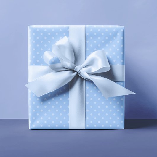 Pastellfarben und hellblaue Polka-Punkte Geschenkpapier