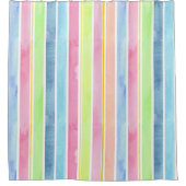Pastellfarben Vertikale Streifen Duschvorhang (Vorderseite)